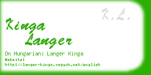 kinga langer business card